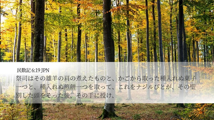 民数記 6:19 JPN Desktop Wallpaper - 祭司はその雄羊の肩の煮えたものと - Desktop Bible Verse Wallpaper