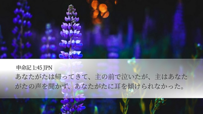 申命記 1:45 JPN Desktop Wallpaper - あなたがたは帰ってきて、主の前で - Desktop Bible Verse Wallpaper
