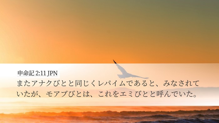 申命記 2:11 JPN Desktop Wallpaper - またアナクびとと同じくレパイムで - Desktop Bible Verse Wallpaper