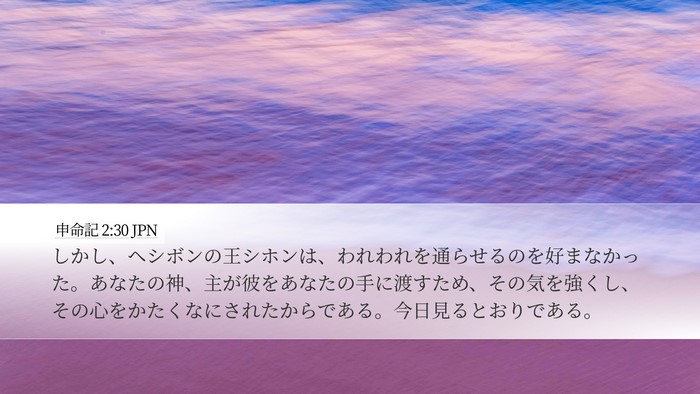 申命記 2:30 JPN Bible Verse Image