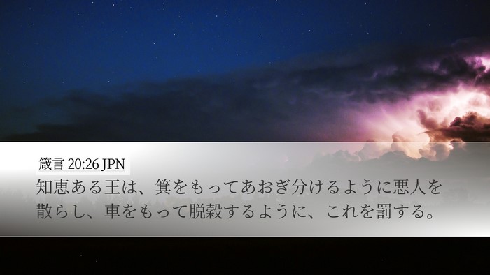 箴言 20:26 JPN Desktop Wallpaper - 知恵ある王は、箕をもってあおぎ分 - Desktop Bible Verse Wallpaper