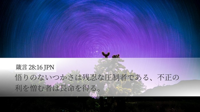 箴言 28:16 JPN Bible Verse Image