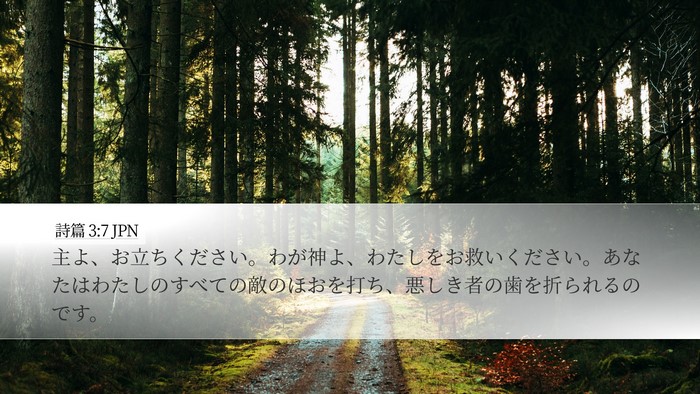 詩篇 3:7 JPN Desktop Wallpaper - 主よ、お立ちください。わが神よ、 - Desktop Bible Verse Wallpaper