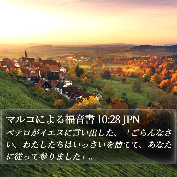 マルコによる福音書 10:28 JPN - ペテロがイエスに言い出した、「ご