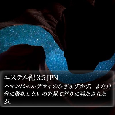 エステル記 3:5 JPN Bible Verse Image