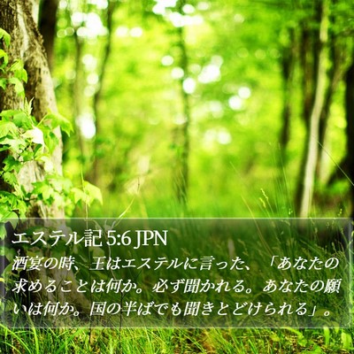 エステル記 5:6 JPN Bible Verse Image