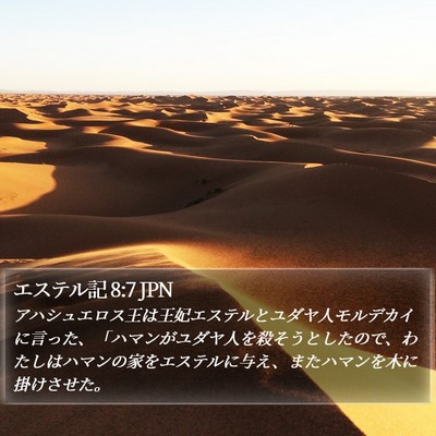 エステル記 8:7 JPN Bible Verse Image