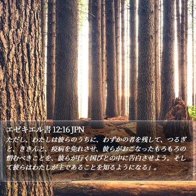 エゼキエル書 12:16 JPN Bible Verse Image