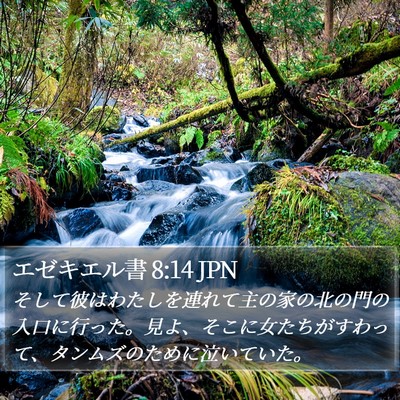 エゼキエル書 8:14 JPN Bible Verse Image