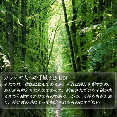 ガラテヤ人への手紙 3:19 JPN Bible Verse Image