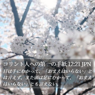 コリント人への第一の手紙 12:21 JPN Bible Verse Image