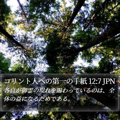 コリント人への第一の手紙 12:7 JPN Bible Verse Image