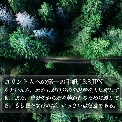 コリント人への第一の手紙 13:3 JPN Bible Verse Image