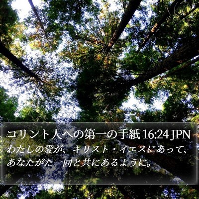 コリント人への第一の手紙 16:24 JPN Bible Verse Image