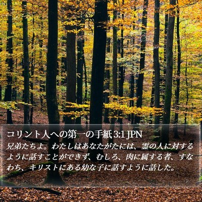 コリント人への第一の手紙 3:1 JPN Bible Verse Image