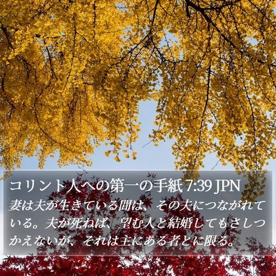 コリント人への第一の手紙 7:39 JPN Bible Verse Image