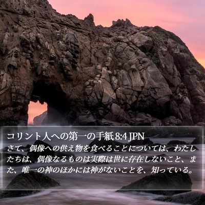 コリント人への第一の手紙 8:4 JPN Bible Verse Image