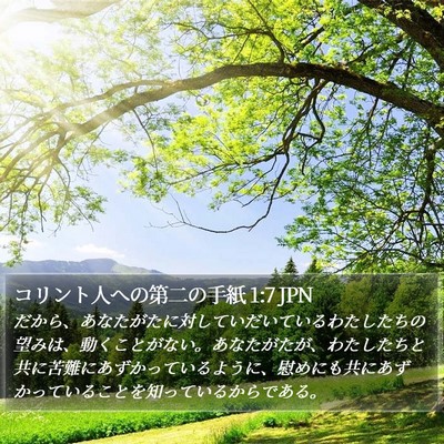 コリント人への第二の手紙 1:7 JPN Bible Verse Image