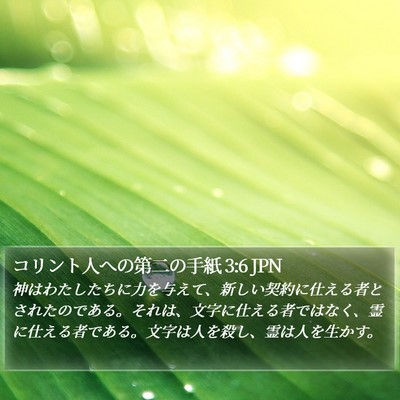 コリント人への第二の手紙 3:6 JPN Bible Verse Image