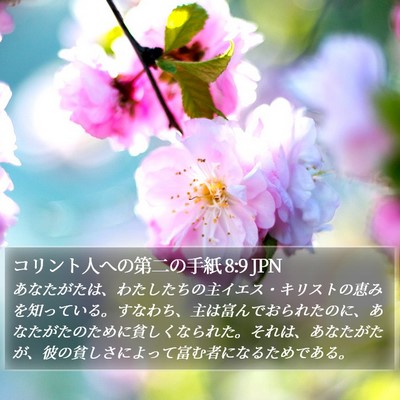コリント人への第二の手紙 8:9 JPN Bible Verse Image