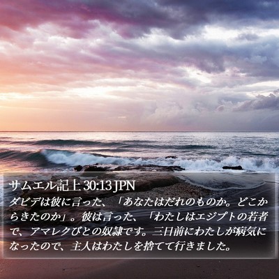 サムエル記上 30:13 JPN Bible Verse Image