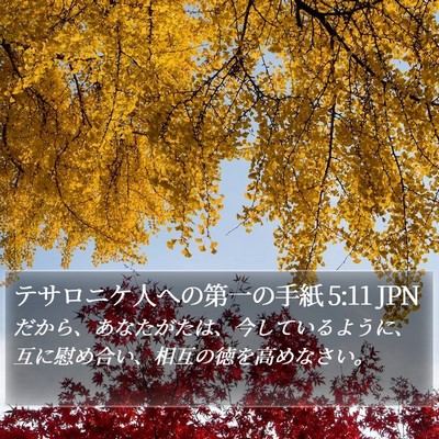 テサロニケ人への第一の手紙 5:11 JPN Bible Verse Image