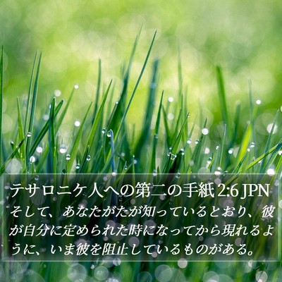 テサロニケ人への第二の手紙 2:6 JPN Bible Verse Image