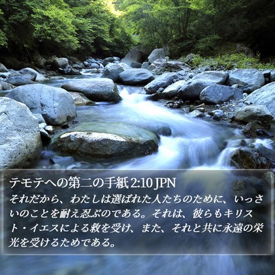 テモテヘの第二の手紙 2:10 JPN Bible Verse Image