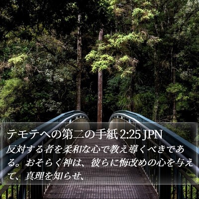 テモテヘの第二の手紙 2:25 JPN Bible Verse Image