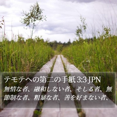 テモテヘの第二の手紙 3:3 JPN Bible Verse Image