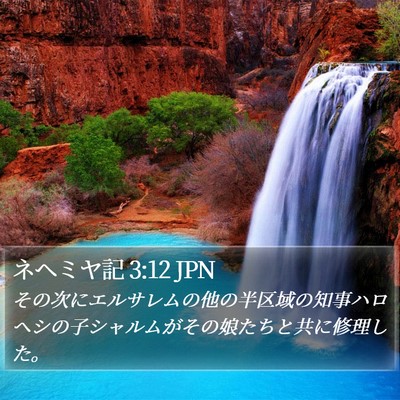 ネヘミヤ記 3:12 JPN Bible Verse Image