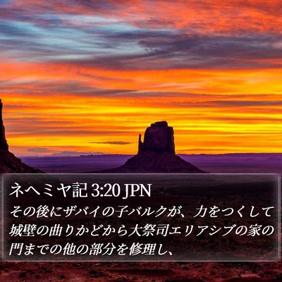 ネヘミヤ記 3:20 JPN Bible Verse Image