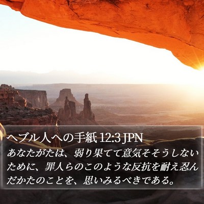 ヘブル人への手紙 12:3 JPN Bible Verse Image