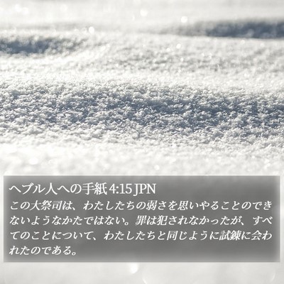 ヘブル人への手紙 4:15 JPN Bible Verse Image