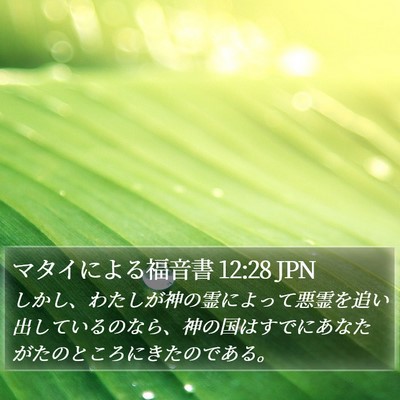 マタイによる福音書 12:28 JPN Bible Verse Image