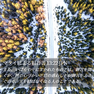 マタイによる福音書 13:22 JPN Bible Verse Image