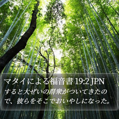 マタイによる福音書 19:2 JPN Bible Verse Image