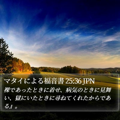 マタイによる福音書 25:36 JPN Bible Verse Image