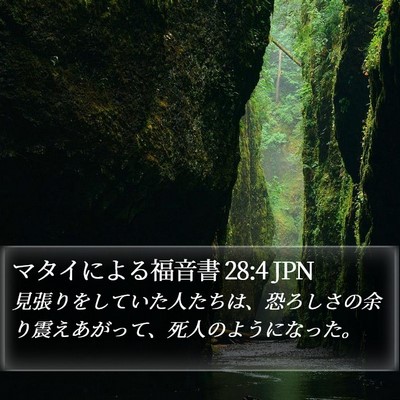 マタイによる福音書 28:4 JPN Bible Verse Image