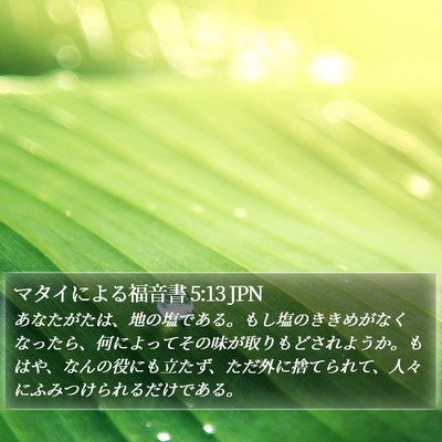 マタイによる福音書 5:13 JPN Bible Verse Image
