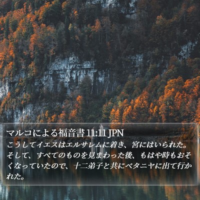 マルコによる福音書 11:11 JPN Bible Verse Image