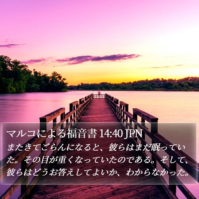 マルコによる福音書 14:40 JPN Bible Verse Image