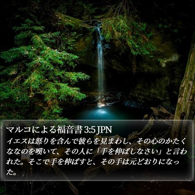 マルコによる福音書 3:5 JPN Bible Verse Image