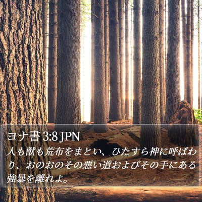 ヨナ書 3:8 JPN Bible Verse Image
