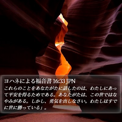 ヨハネによる福音書 16:33 JPN Bible Verse Image