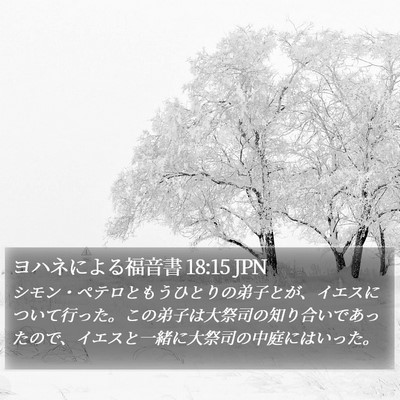 ヨハネによる福音書 18:15 JPN Bible Verse Image