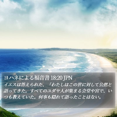 ヨハネによる福音書 18:20 JPN Bible Verse Image