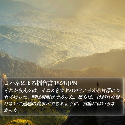 ヨハネによる福音書 18:28 JPN Bible Verse Image