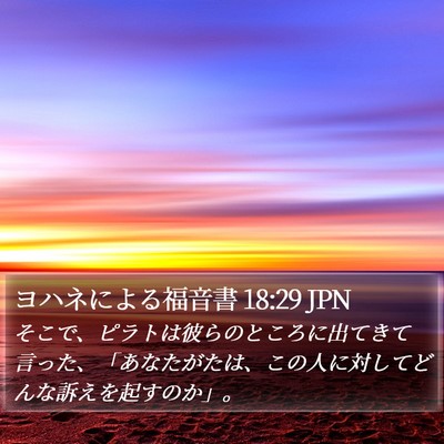 ヨハネによる福音書 18:29 JPN Bible Verse Image