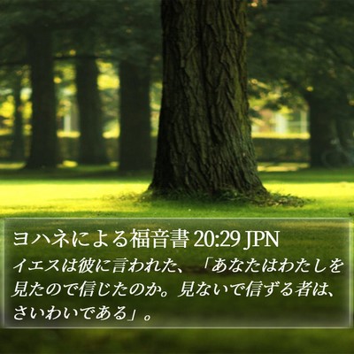 ヨハネによる福音書 20:29 JPN Bible Verse Image